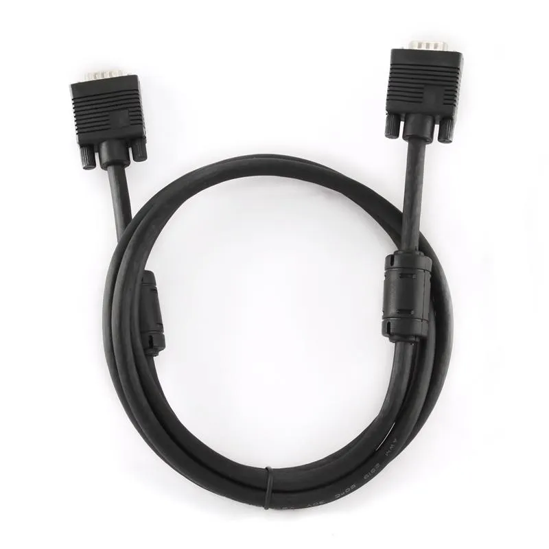 Кабель Cablexpert VGA-VGA HD15M/HD15M з 2-ма фер. кільцями, подвійний екран, чорний, 1.8 м (CC-PPVGA-6B) - зображення 1