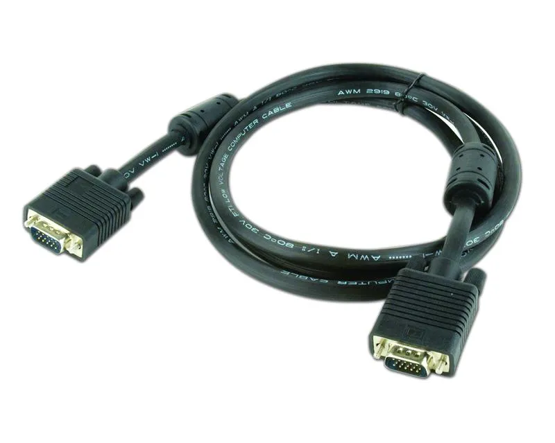 Кабель Cablexpert VGA-VGA HD15M/HD15M з 2-ма фер. кільцями, подвійний екран, чорний, 1.8 м (CC-PPVGA-6B) - мініатюра 2
