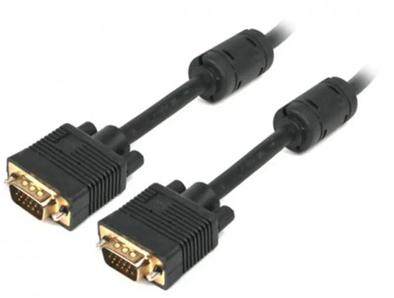Кабель Cablexpert VGA-VGA HD15M/HD15M з 2-ма фер. кільцями, подвійний екран, чорний, 1.8 м (CC-PPVGA-6B) - мініатюра 3