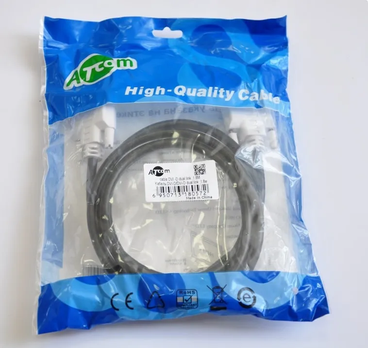Кабель Atcom DVI - DVI (M\M), 1.8 м, чорно-білий (8057) - мініатюра 3