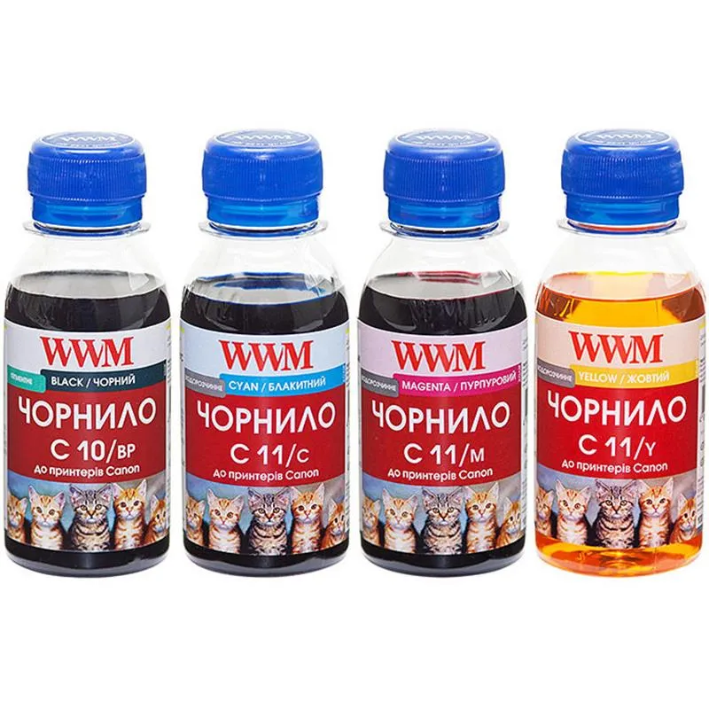 Комплект чорнила WWM для CANON PG510BP/CL511 B/C/M/Y C10/11SET 4*100г - зображення 1