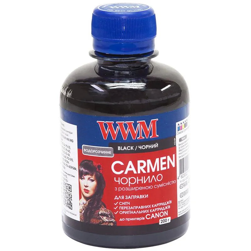 Чорнило WWM Universal Carmen для Сanon серій PIXMA iP/iX/MP/MX/MG Black (CU/B) 200г - зображення 1