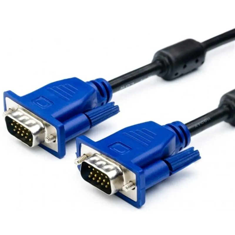 Кабель Atcom (9151) VGA-VGA HD15M/HD15M с 2-ма фер. кільцями, 10м - зображення 1