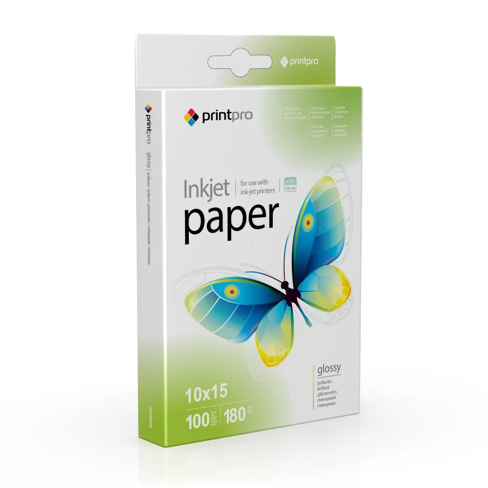 Фотопапір PrintPro глянцевий 180г/м2 10x15см 100арк (PGE1801004R) - зображення 1