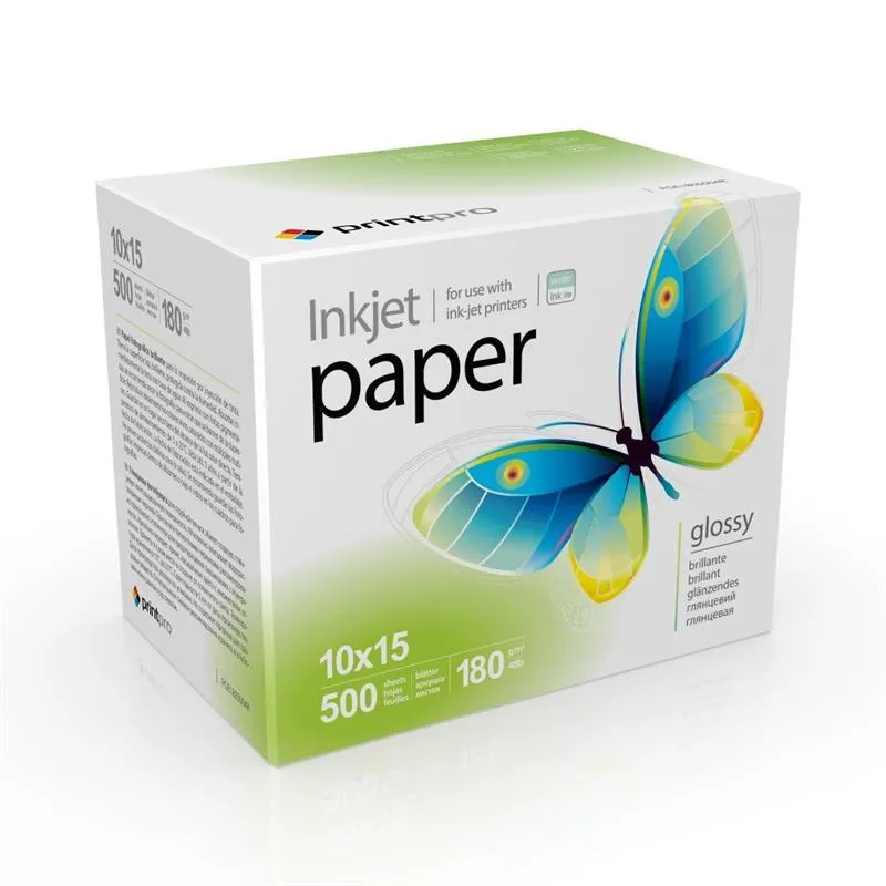Фотопапір PrintPro глянцевий 180г/м2 10x15см 500арк (PGE1805004R) - зображення 1