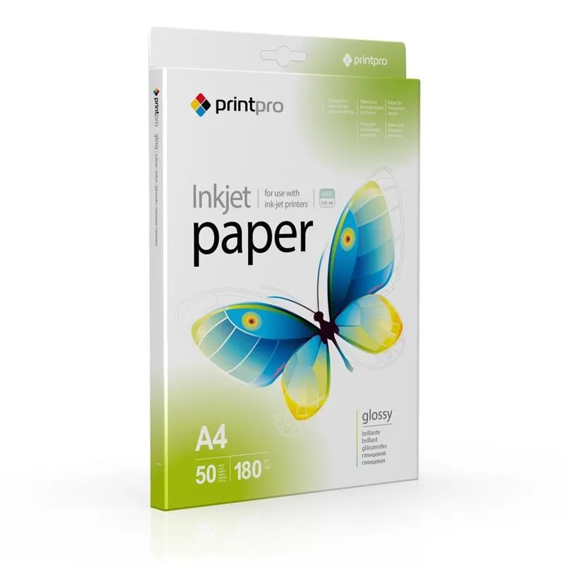 Фотопапiр PrintPro глянцевий 180г/м2 A4 50арк (PGE180050A4) - зображення 1