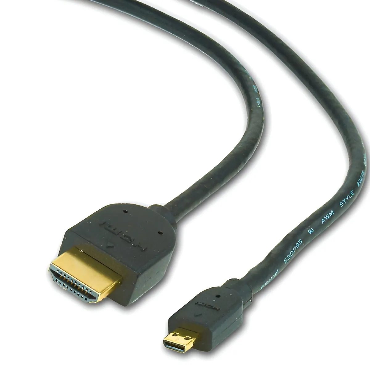 Кабель Cablexpert HDMI - micro-HDMI V 2.0 (M/M), 1.8 м, чорний (CC-HDMID-6) пакет - мініатюра 4