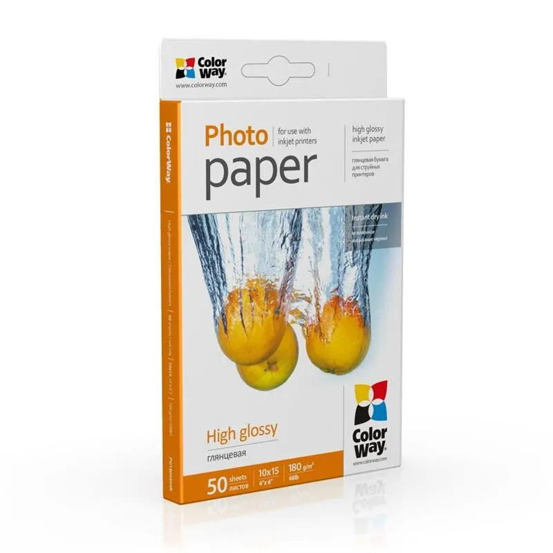Фотопапір ColorWay глянцевий 180г/м2 10х15см 50 арк. (PG1800504R) - зображення 1