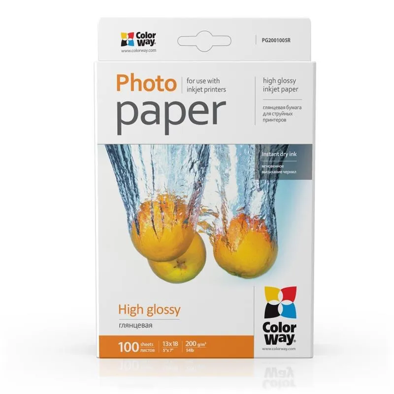 Фотопапір ColorWay глянцевий 200г/м2 13x18см 100 арк. (PG2001005R) - мініатюра 2