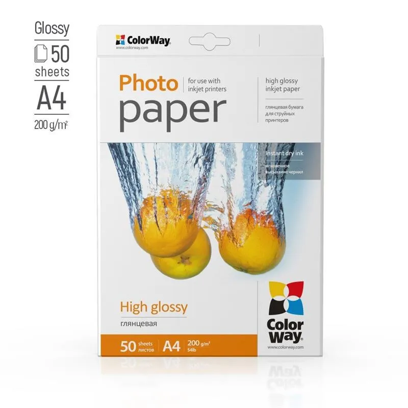 Фотопапiр ColorWay глянсовий 200г/м2 A4 50 арк. (PG200050A4) - мініатюра 2
