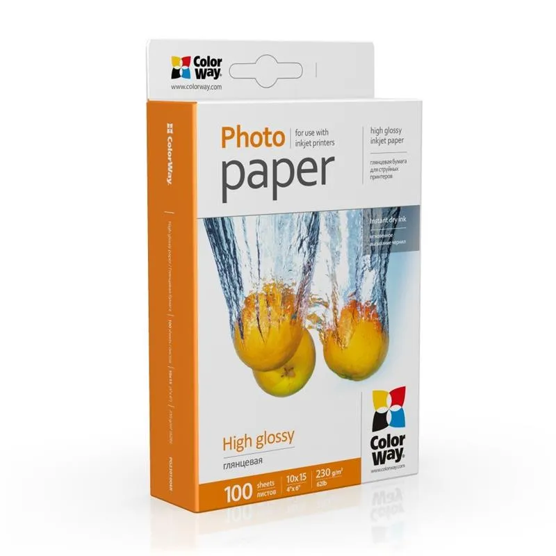 Фотопапір ColorWay глянцевий 230г/м2 10х15см 100 арк. (PG2301004R) - зображення 1