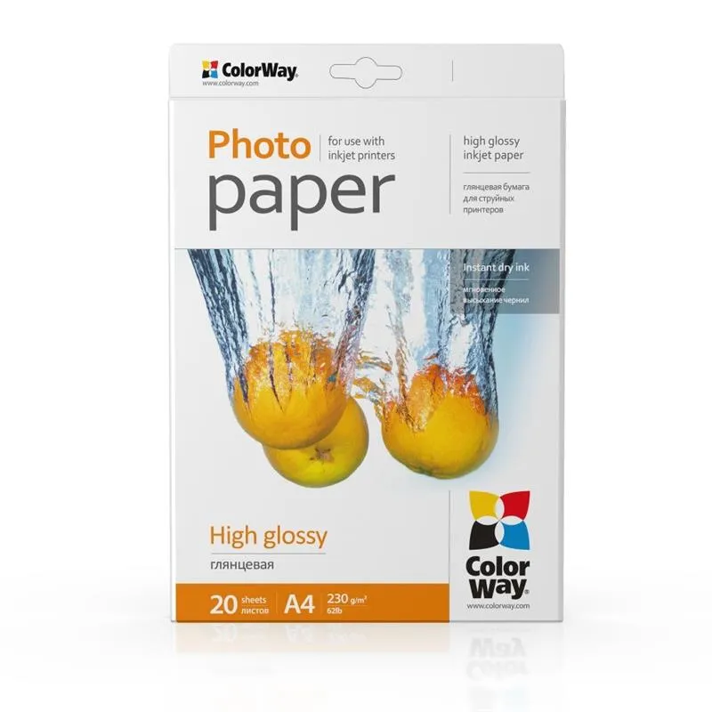 Фотопапір ColorWay глянцевий 230г/м2 A4 20 арк. (PG230020A4) - мініатюра 2