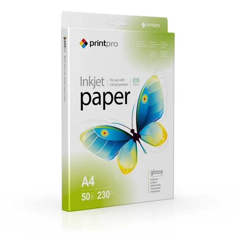 Фотопапiр PrintPro глянсовий 230г/м2 A4 50арк. (PGE230050A4) - зображення 1