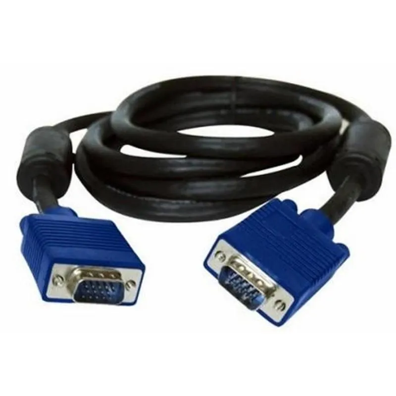 Кабель Atcom VGA - VGA (M/M), HD15, 1080p, з 2-ма фер. кільцями, 1.8 м, чорний (15261) - зображення 1