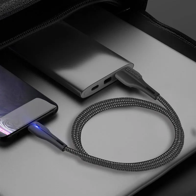 Кабель ColorWay USB - Lightning (M/M), PVC + Led, 2.4 А, 1 м, Black (CW-CBUL034-BK) - мініатюра 7