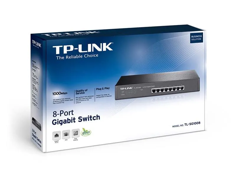 Комутатор TP-Link TL-SG1008 - мініатюра 2