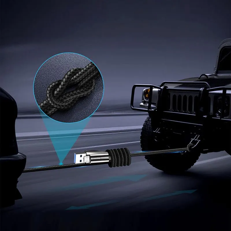 Кабель ColorWay USB - micro USB (M/M), Zinc Alloy + Led, 2.4 А, 1 м, Black (CW-CBUM035-BK) - мініатюра 9