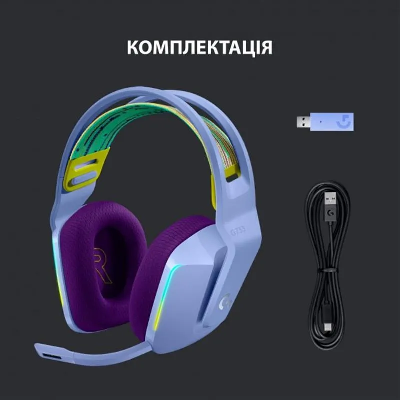Гарнітура Logitech G733 Lilac (981-000890) - мініатюра 11