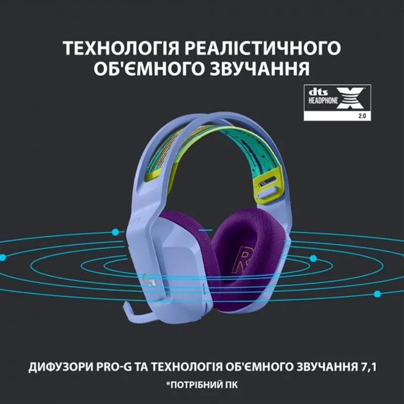 Гарнітура Logitech G733 Lilac (981-000890) - мініатюра 13