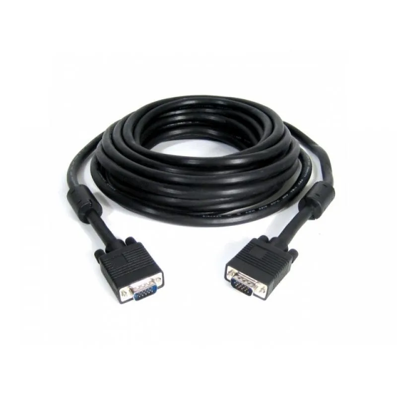 Кабель Cablexpert VGA - VGA (M/M), HD15, з 2-ма фер. кільцями, чорний, 20 м (CC-PPVGA-20M-B) пакет - мініатюра 2