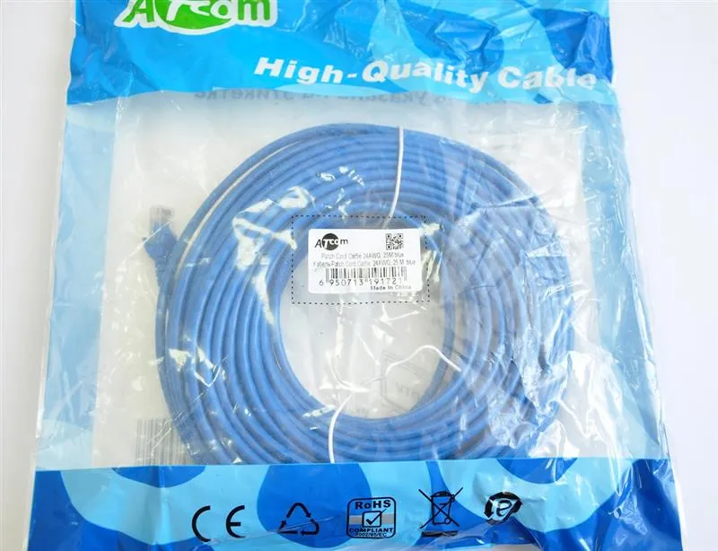 Патч-корд литий, UTP, RJ45, Cat.5e, 25m, синій - мініатюра 2