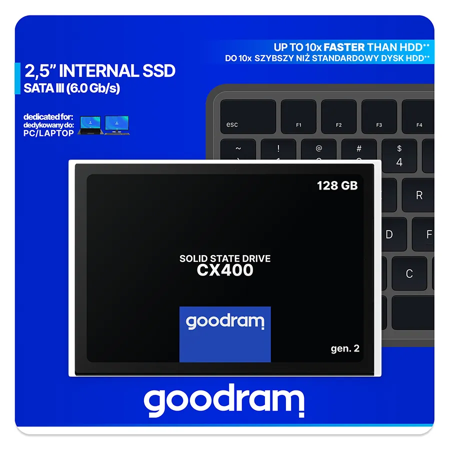 Накопичувач SSD  128GB Goodram CX400 Gen.2 2.5" SATAIII 3D TLC (SSDPR-CX400-128-G2) - мініатюра 5