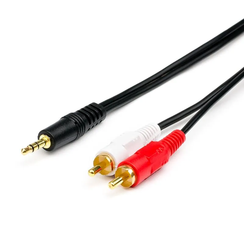 Аудіо-кабель Atcom 3.5 мм - 2xRCA (M/M), 7.5 м, чорний (10710) пакет - зображення 1