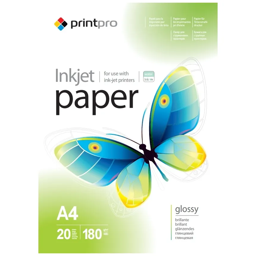 Фотопапір PrintPro глянцевий 180г/м2 A4 20арк (PGE180020A4) - зображення 1