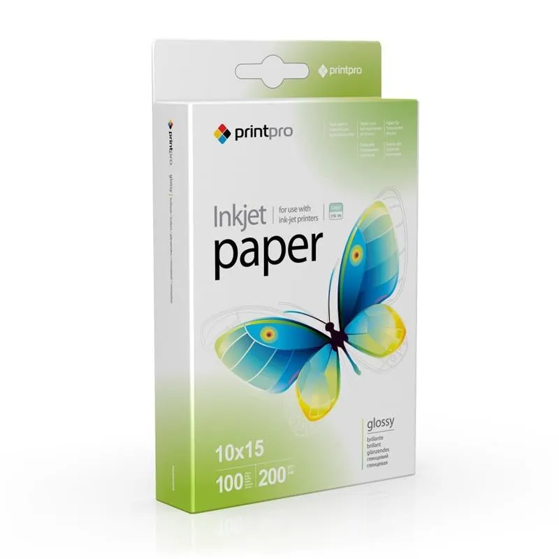 Фотопапір PrintPro глянцевий 200г/м2 10x15см 100арк (PGE2001004R) - зображення 1