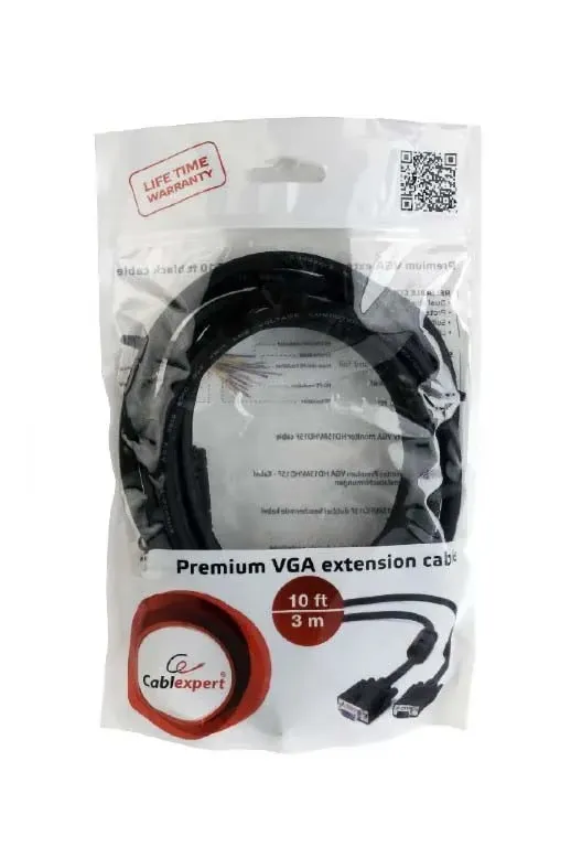 Кабель подовжувач Cablexpert (CC-PPVGAX-10B) VGA-VGA HD15M/HD15F - мініатюра 3