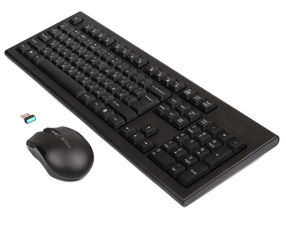 Комплект (клавіатура, миша) бездротовий A4Tech 3000N Black USB - зображення 1