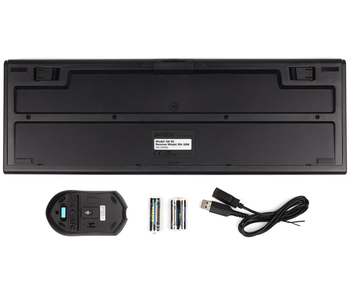 Комплект (клавіатура, миша) бездротовий A4Tech 3000N Black USB - мініатюра 4