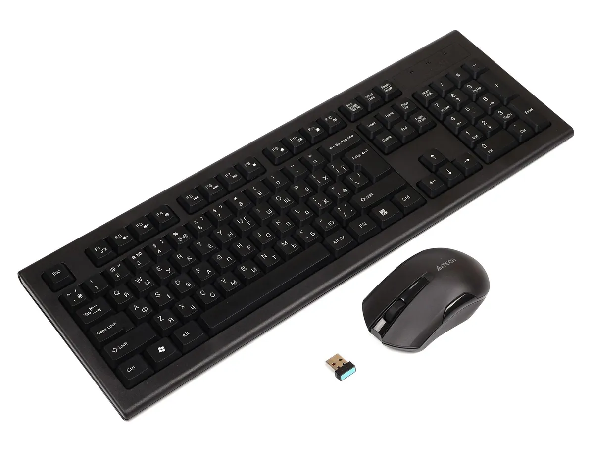 Комплект (клавіатура, миша) бездротовий A4Tech 3000N Black USB - мініатюра 5
