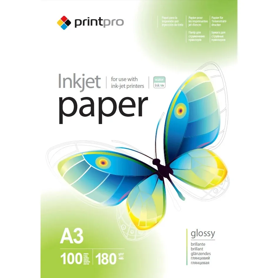 Фотопапір PrintPro глянцевий 180г/м2 A3 100арк (PGE180100A3) - зображення 1