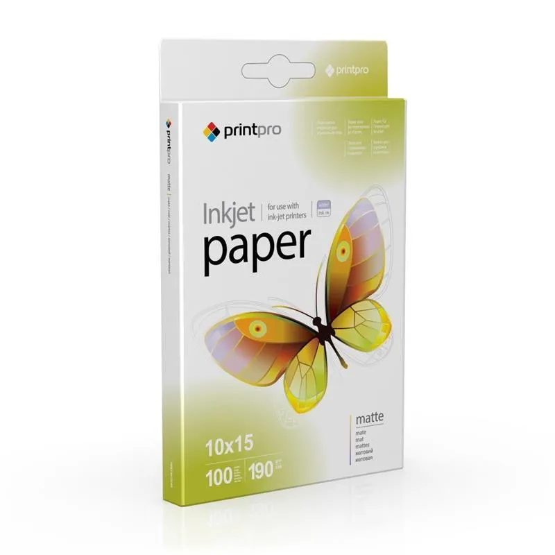 Фотопапiр PrintPro матовий 190г/м2 10x15см 100арк (PME1901004R) - зображення 1