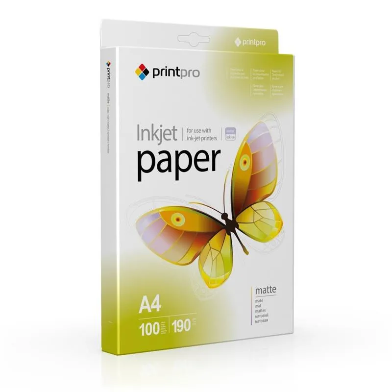 Фотопапiр PrintPro матовий 190г/м2 A4 100арк. (PME190100A4) - зображення 1