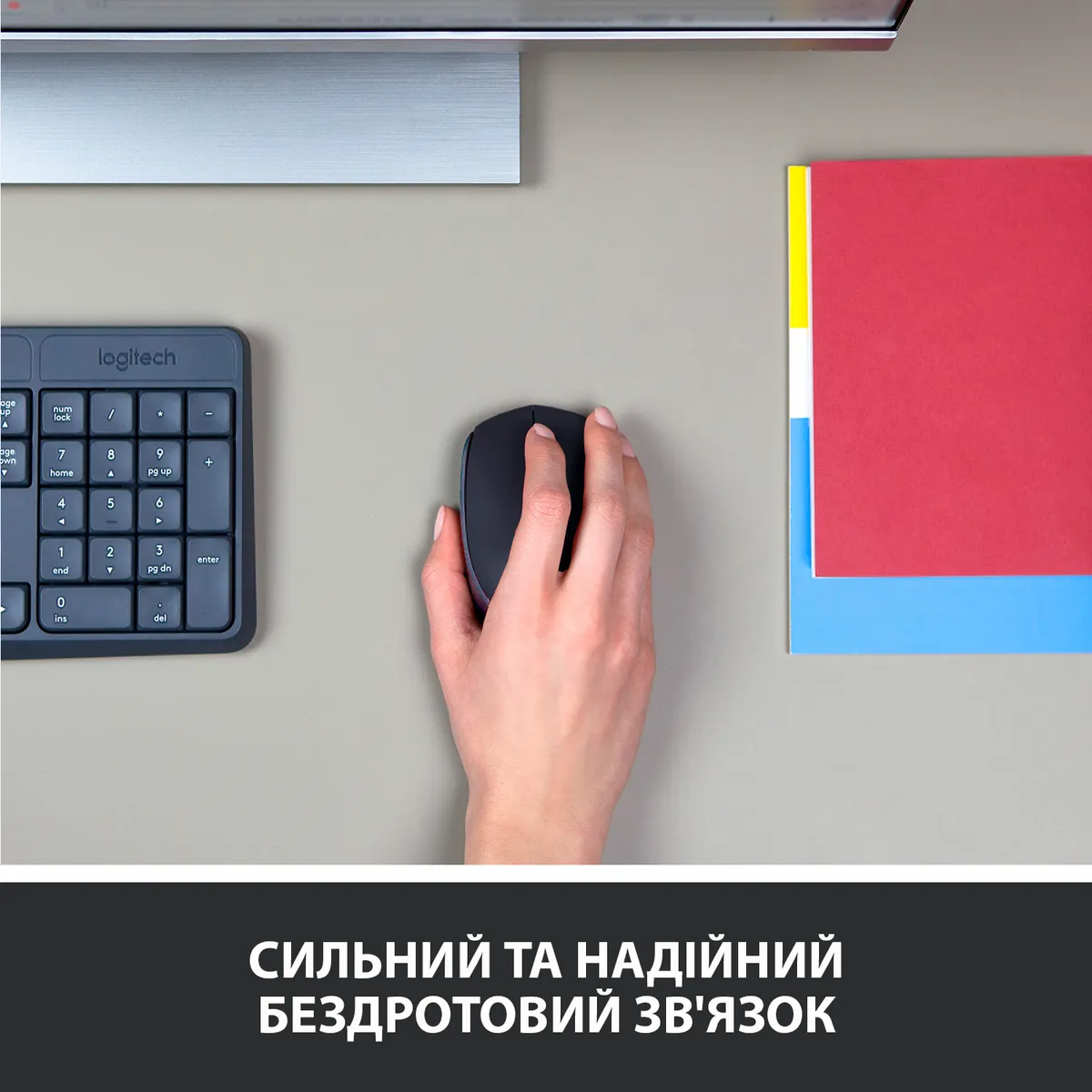 Миша бездротова Logitech M171 Grey/Black (910-004424) - мініатюра 3