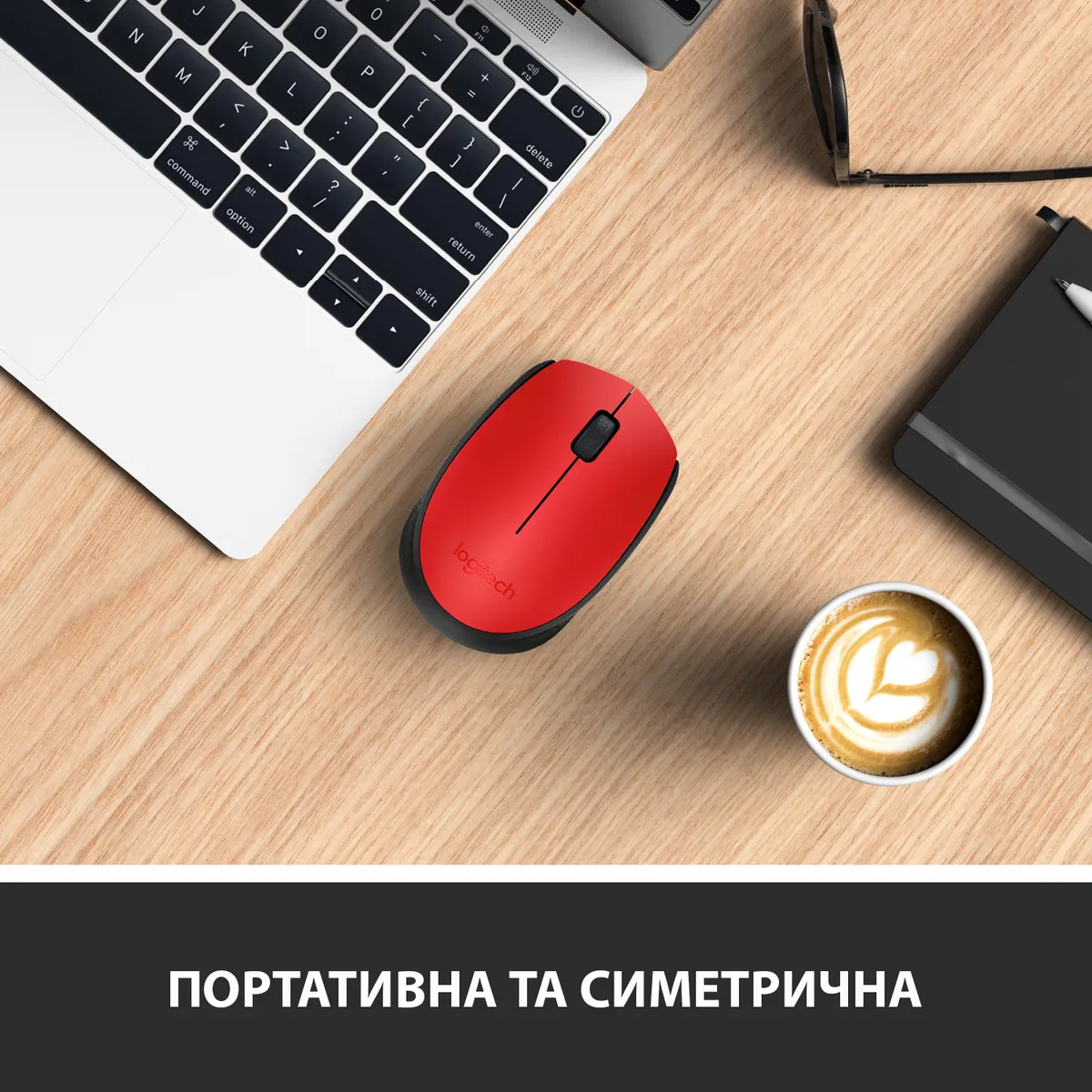 Миша бездротова Logitech M171 Red/Black (910-004641) - мініатюра 4