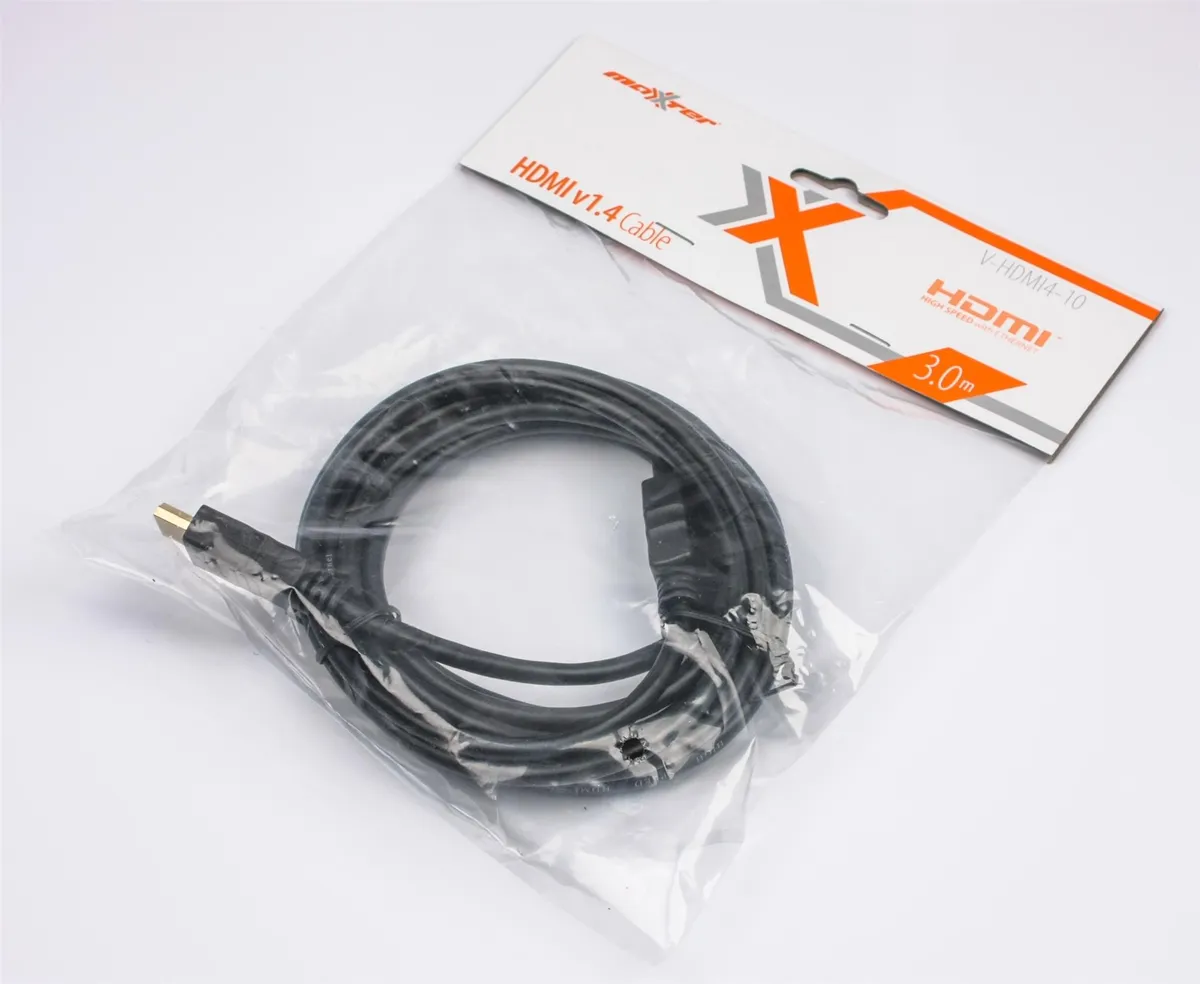 Кабель Maxxter HDMI - HDMI V 1.4 (M/M), 3 м, чорний (V-HDMI4-10) пакет - мініатюра 2