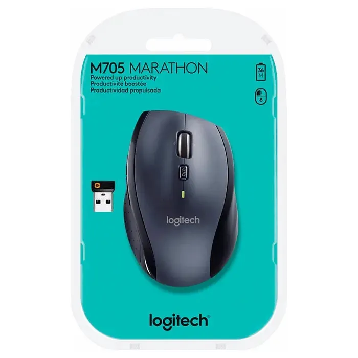 Миша бездротова Logitech M705 Marathon Black лазерна (910-001949) - мініатюра 2