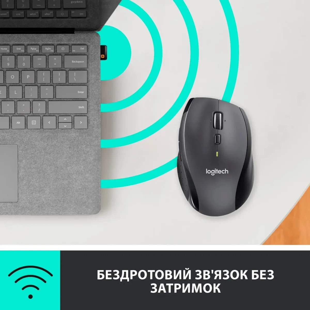 Миша бездротова Logitech M705 Marathon Black лазерна (910-001949) - мініатюра 9