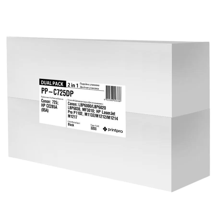 Картридж PrintPro (PP-C725DP) Canon LBP6000 (Canon 725/712/CE285A) Dual Pack - мініатюра 6