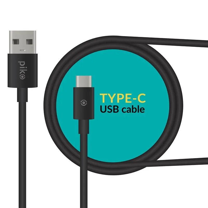 Кабель Piko CB-UT10 USB - USB Type-C (M/M), 0.2 м, Black (1283126493843) - зображення 1