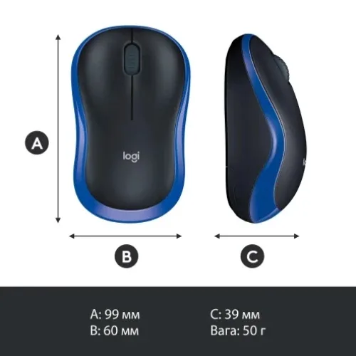Миша бездротова Logitech M185 Blue (910-002236) - мініатюра 11