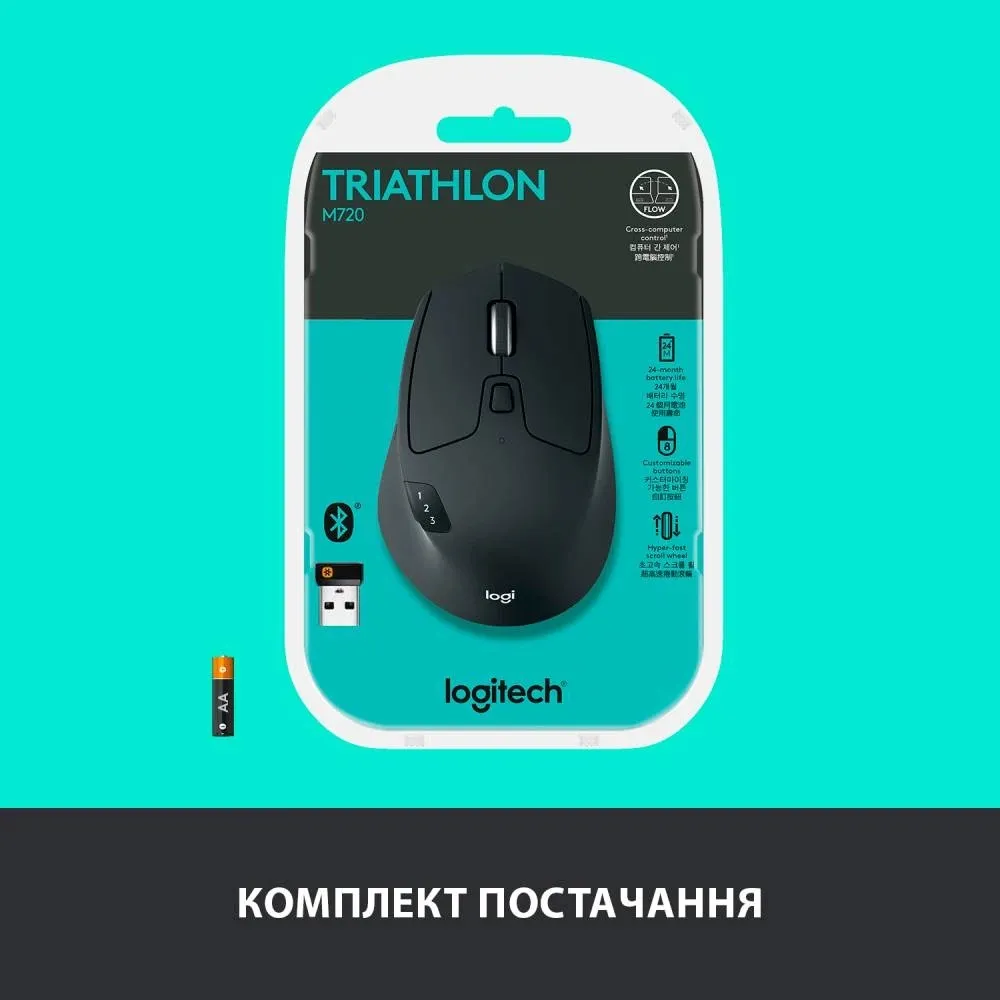 Миша бездротова Logitech M720 Triathlon Black (910-004791) - мініатюра 6