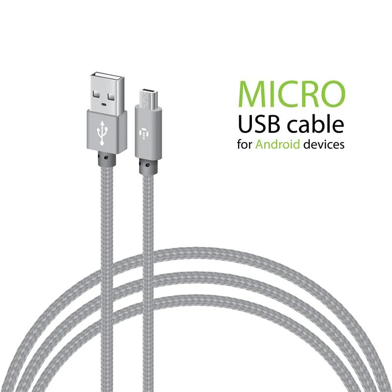 Кабель Intaleo CBGNYM1 USB - micro USB (M/M), 1 м, Grey (1283126477676) - зображення 1