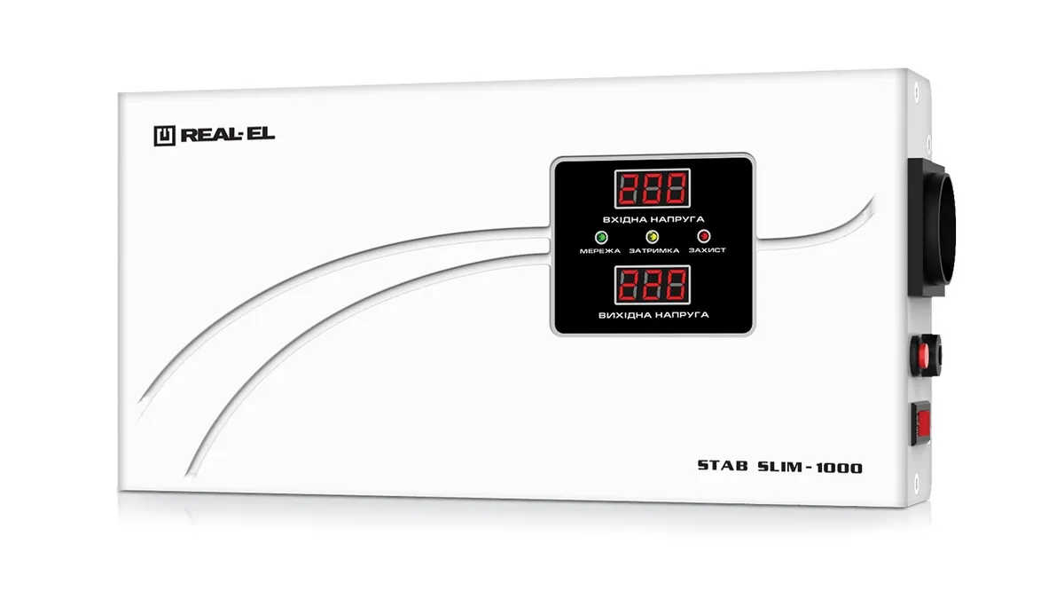 Стабілізатор REAL-EL Stab Slim-1000 White - зображення 1