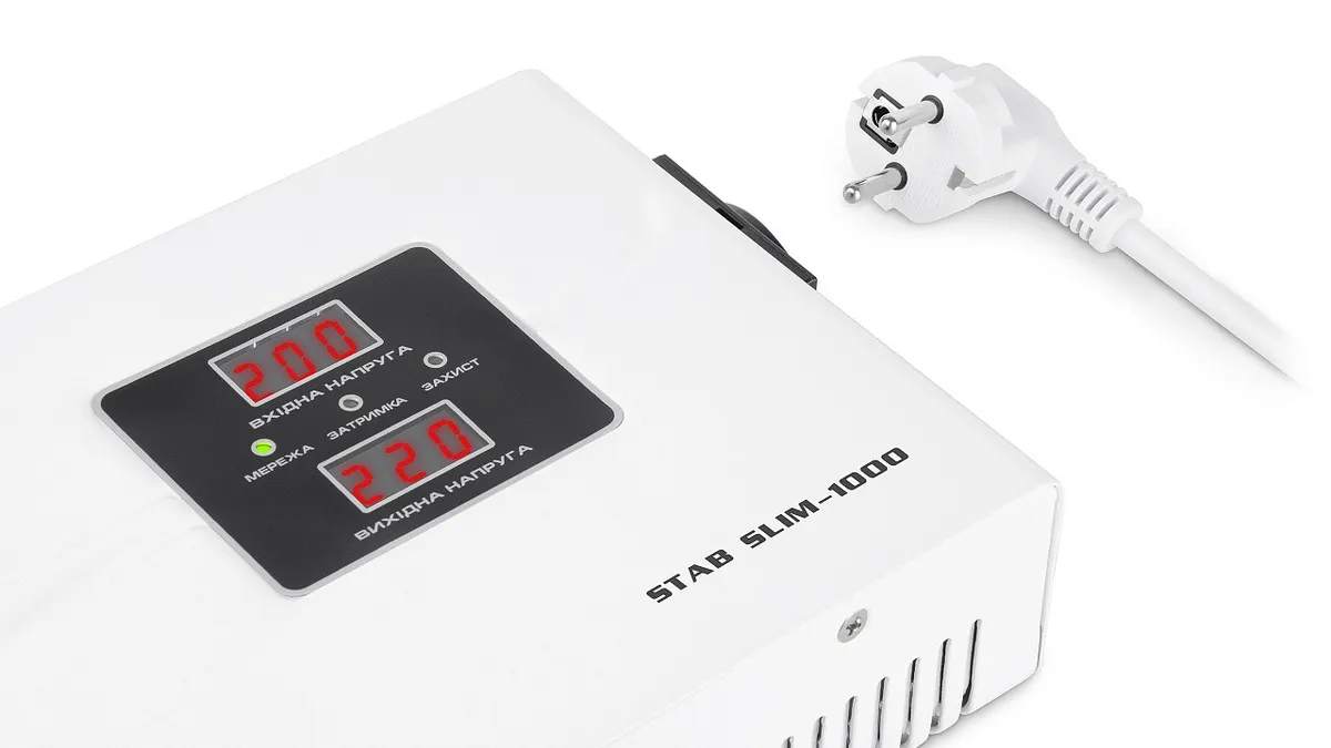 Стабілізатор REAL-EL Stab Slim-1000 White - мініатюра 2