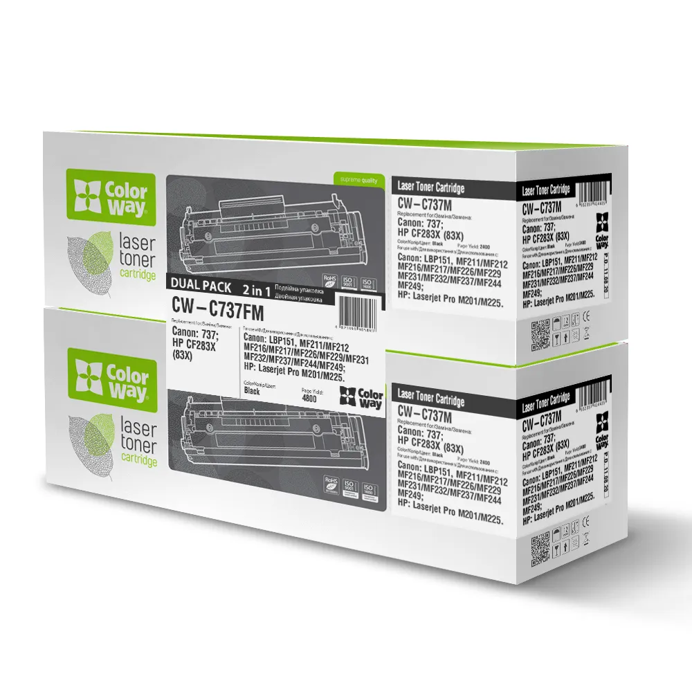 Картридж ColorWay (ColorWay-C737FM) Canon MF211/MF212W/MF216N (Canon 737/CF283A) Dual Pack - зображення 1