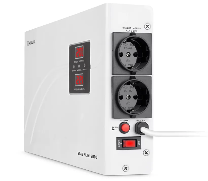 Cтабілізатор REAL-EL STAB SLIM-2000 White - мініатюра 3